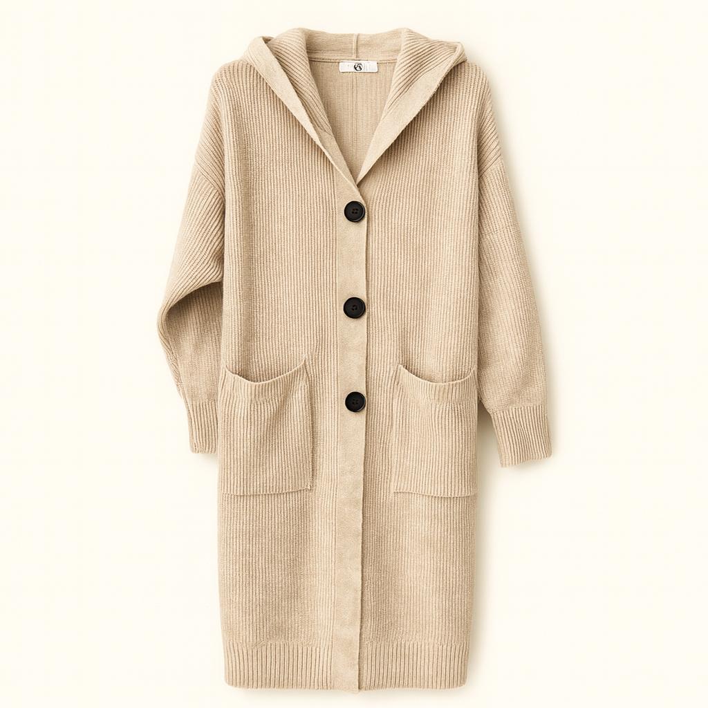 Fine Knitted Large Hoodie With Front Pockets - Fits UK 10-22