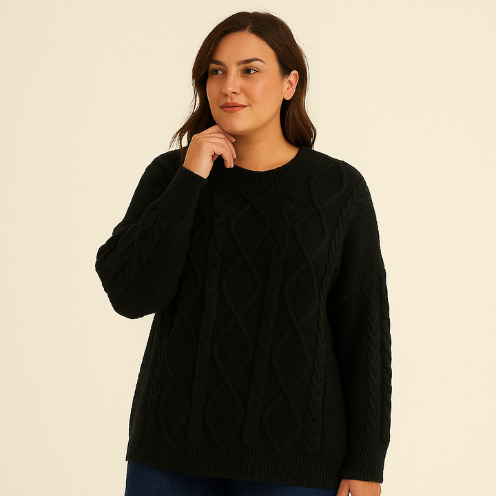 Chunky Cable Knitted Oversized Stretchy Winter Pullover Jumper