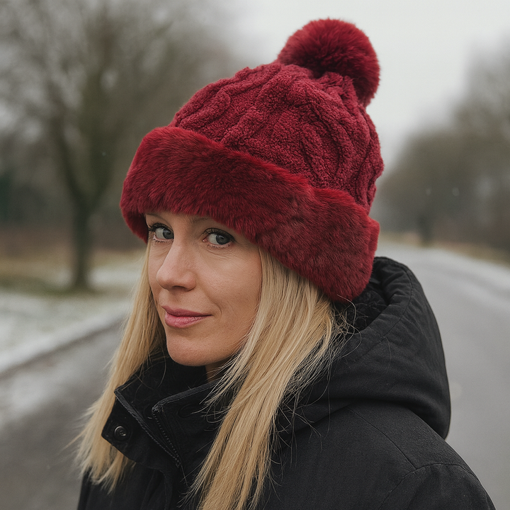 Women's Faux Fur Winter Pom Pom Hat