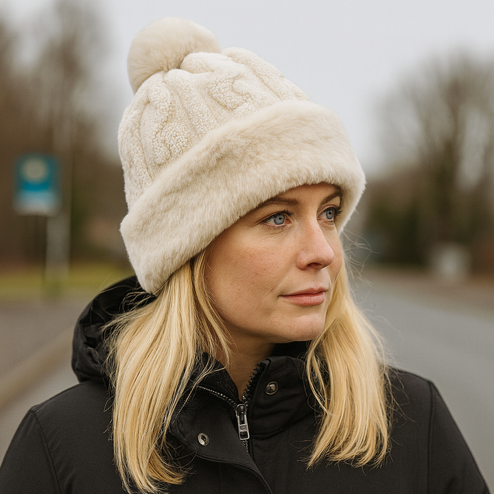 Women's Faux Fur Winter Pom Pom Hat