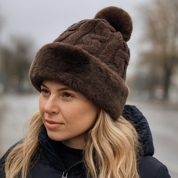 Women's Faux Fur Winter Pom Pom Hat