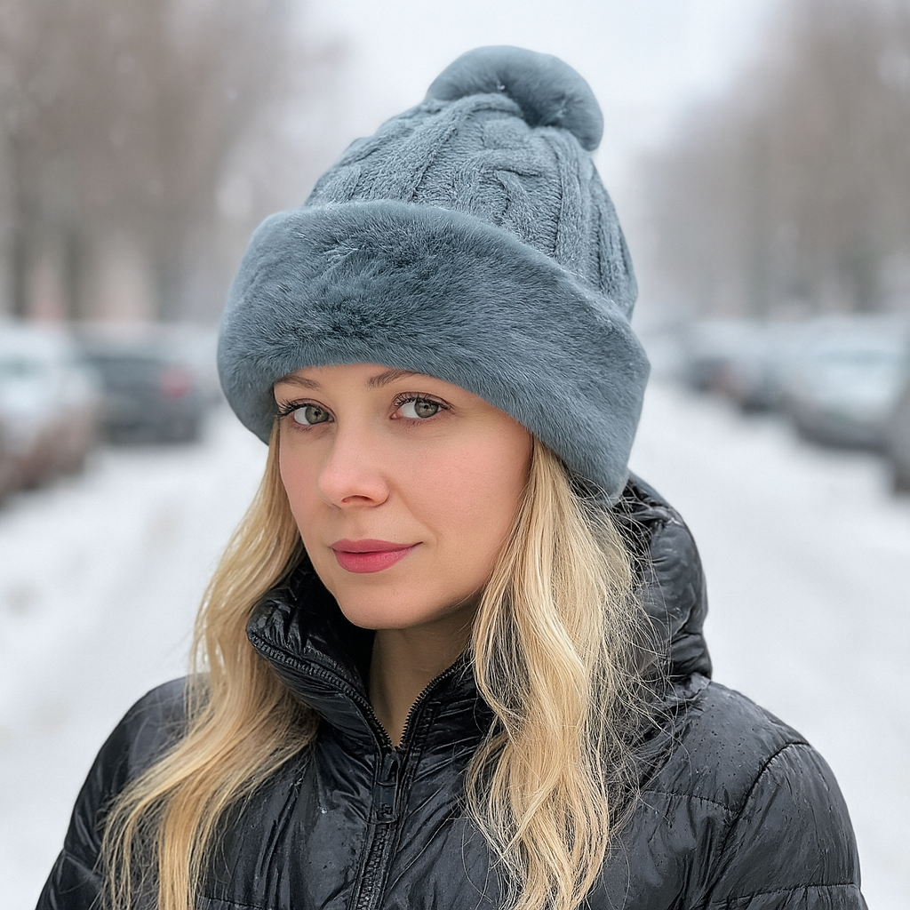 Women's Faux Fur Winter Pom Pom Hat