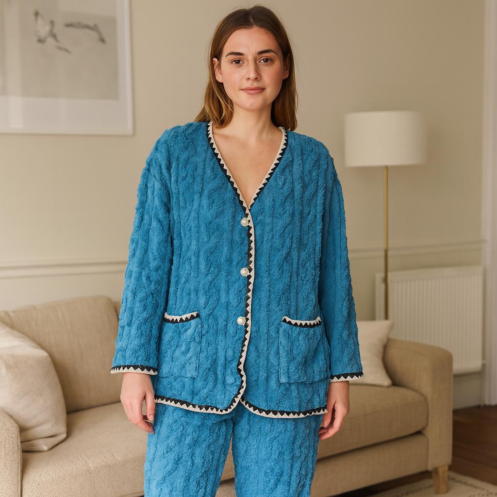 Ultra Lightweight Soft Plush Embossed Lounge Set - Size 12-22