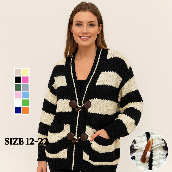 Oversized Chunky Knit Ladies Cardigan One Size Fits All UK Size 12-22