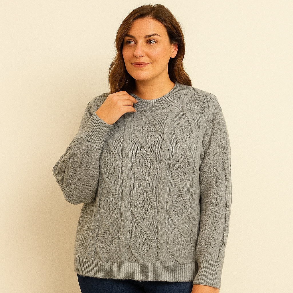 Chunky Cable Knitted Oversized Stretchy Winter Pullover Jumper