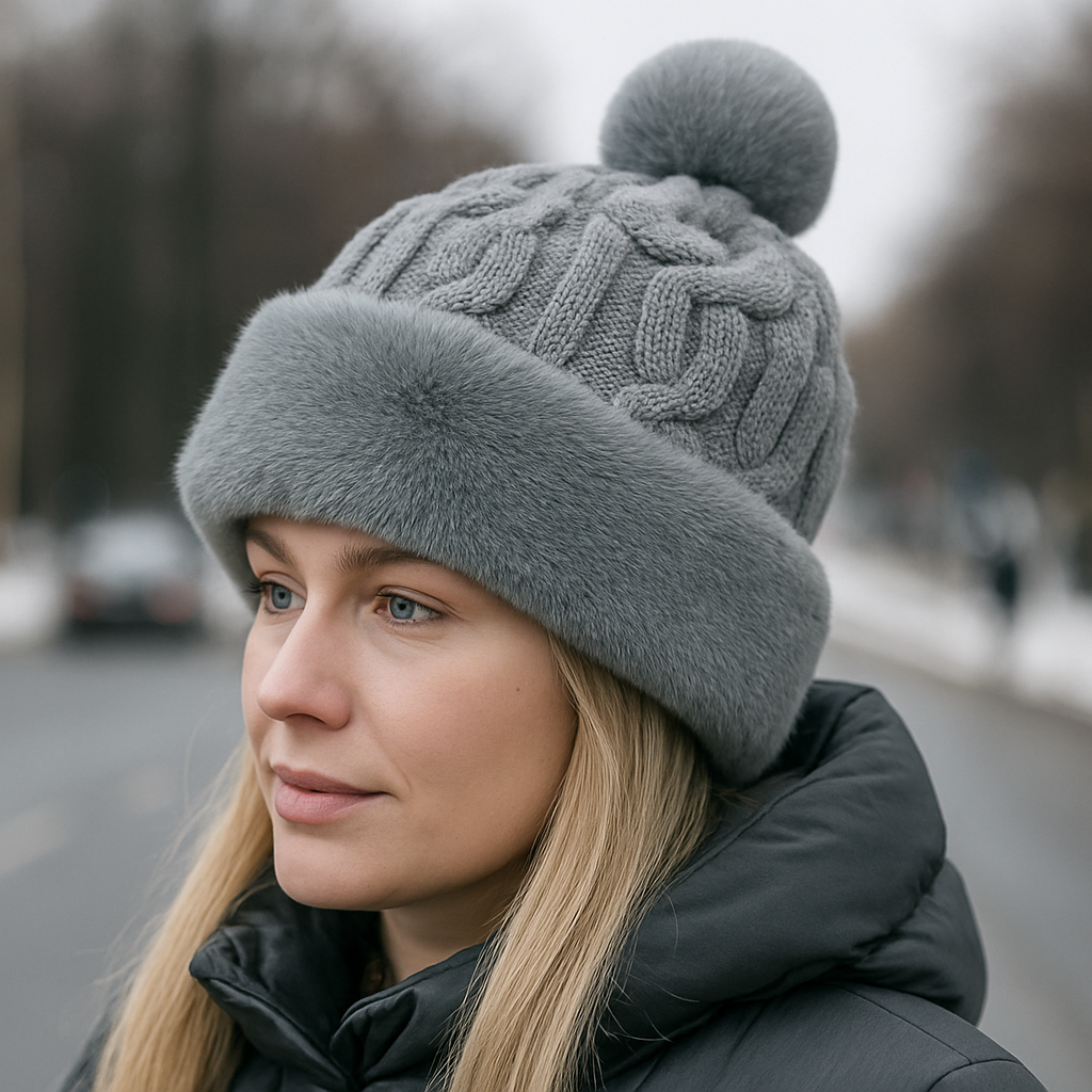 Women's Faux Fur Winter Pom Pom Hat