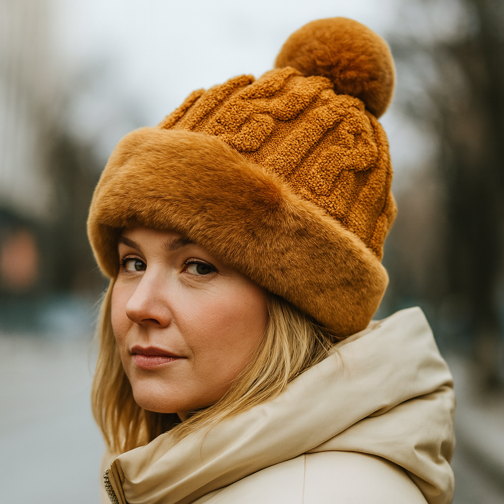 Women's Faux Fur Winter Pom Pom Hat