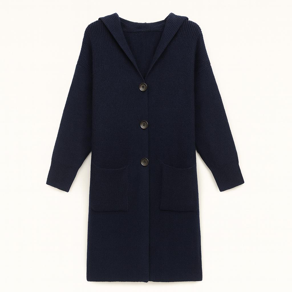 Fine Knitted Large Hoodie With Front Pockets - Fits UK 10-22