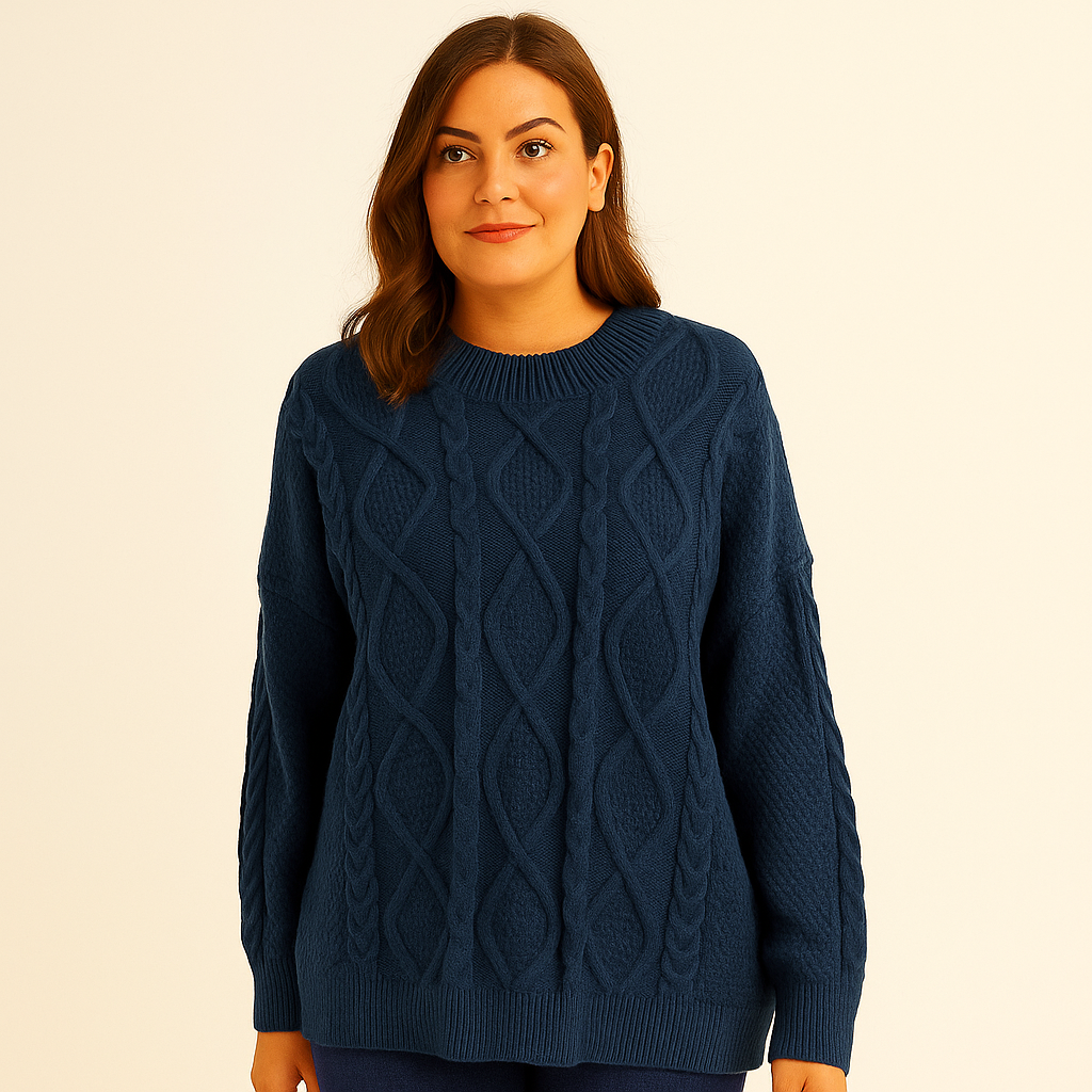 Chunky Cable Knitted Oversized Stretchy Winter Pullover Jumper