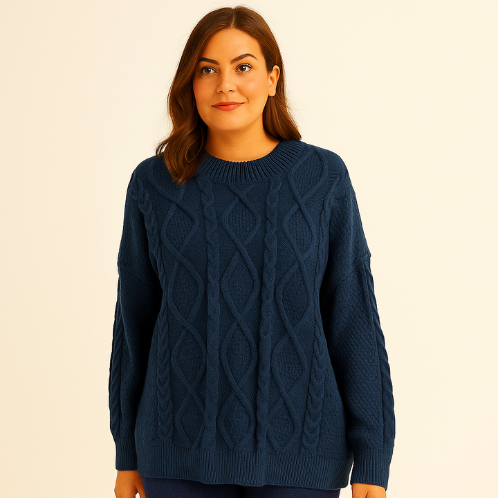 Chunky Cable Knitted Oversized Stretchy Winter Pullover Jumper