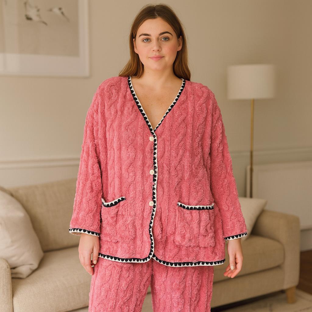 Ultra Lightweight Soft Plush Embossed Lounge Set - Size 12-22