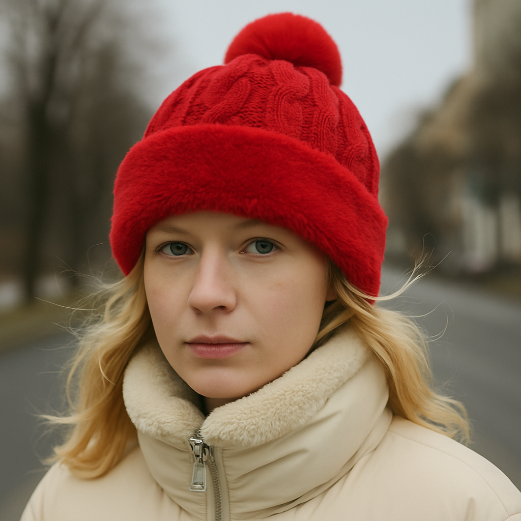 Women's Faux Fur Winter Pom Pom Hat