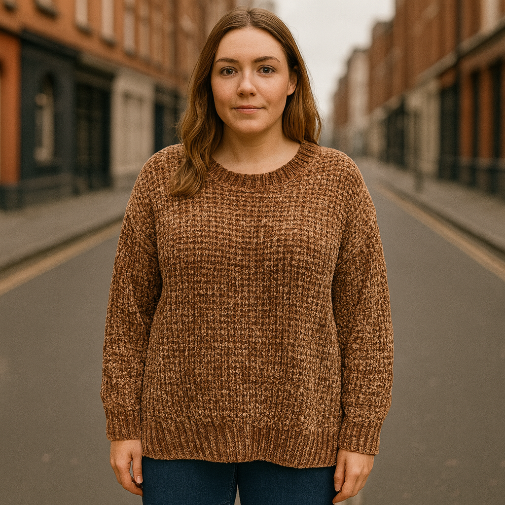 Oversize Cozy Chenille Velvet Ladies Jumper