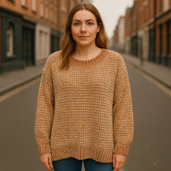 Oversize Cozy Chenille Velvet Ladies Jumper