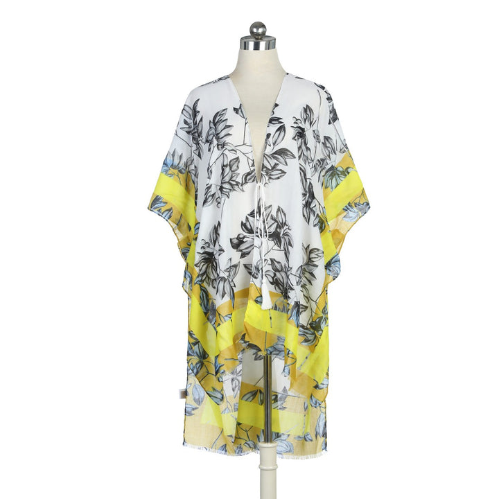 Water Paint Print Summer Kimono