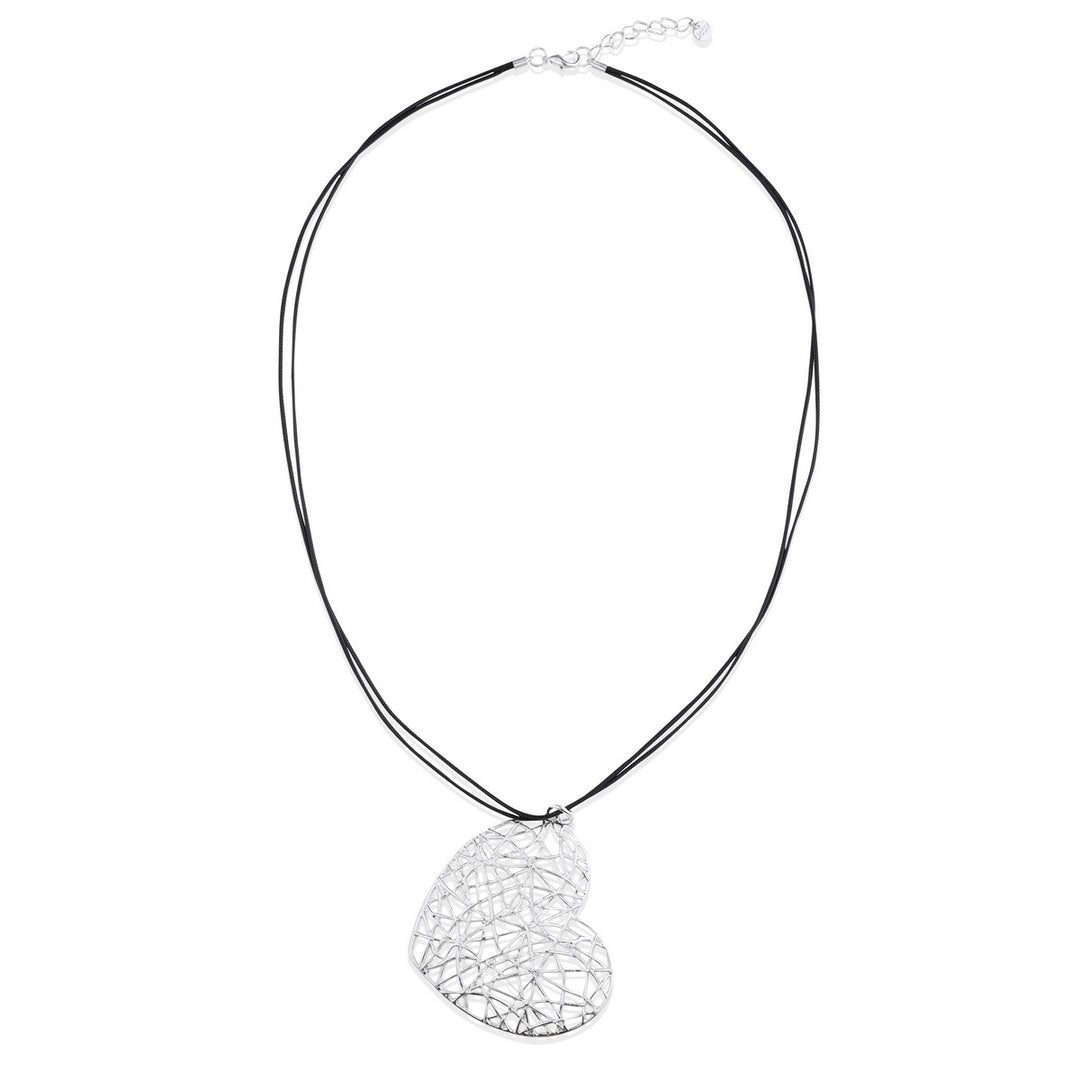 Mesh Heart Pendant Necklace