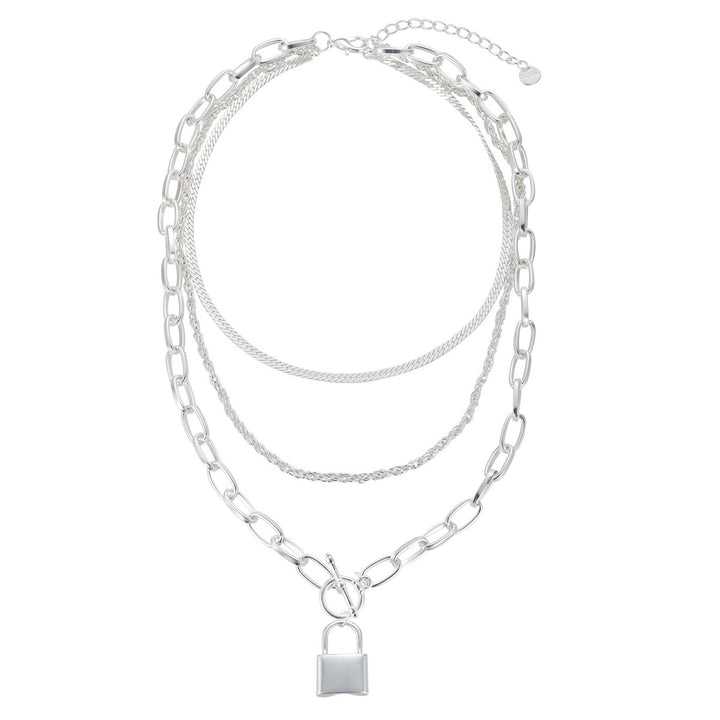 Strong Chain With Lock Necklace